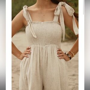 Slow Motion Oatmeal Jumpsuit